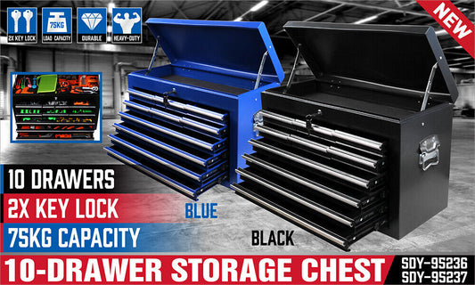 HORUSDY 10-Drawer Tool Box Chest Toolbox Lockable Drawer Cabinet Garage Storage V465-95237
