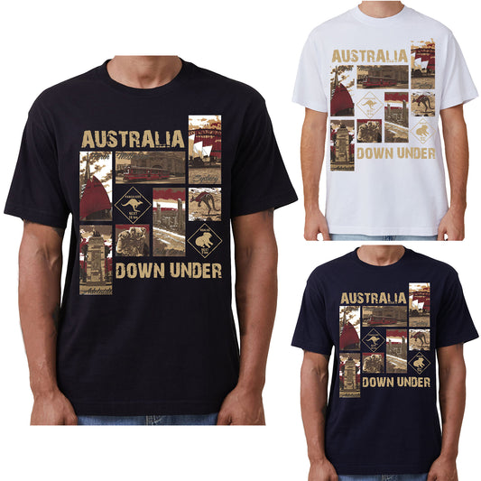 100% Cotton Australia Down Under Souvenir T-Shirt Unisex Adult Iconic Tee Top, Black, L V474-635231
