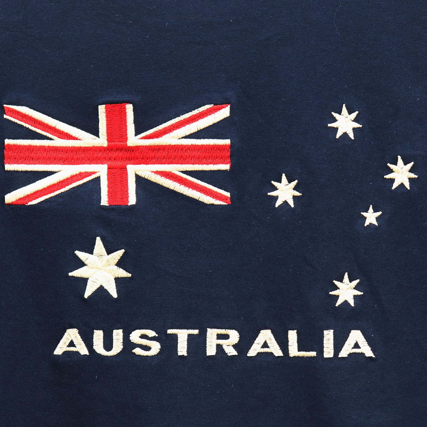 100% Cotton Aussie Flag Embroidered T Shirt Australian Day Top Tee Souvenir Gift, Navy, XS V474-683957