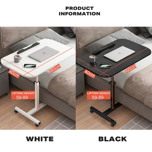 Movable lifting computer table bedside portable table (BLACK) V488-TBFRL-BK