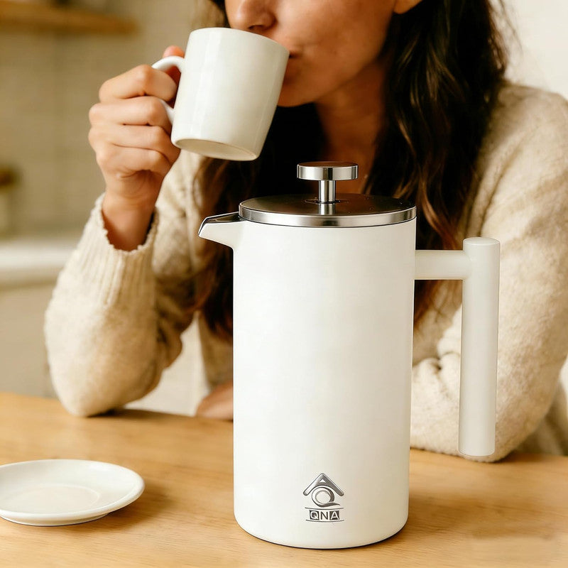 French Press Coffee Maker 350ml with Coffee Bean Can + Extra Filter Gift Set V498-FRENCHPRESS350SETWH