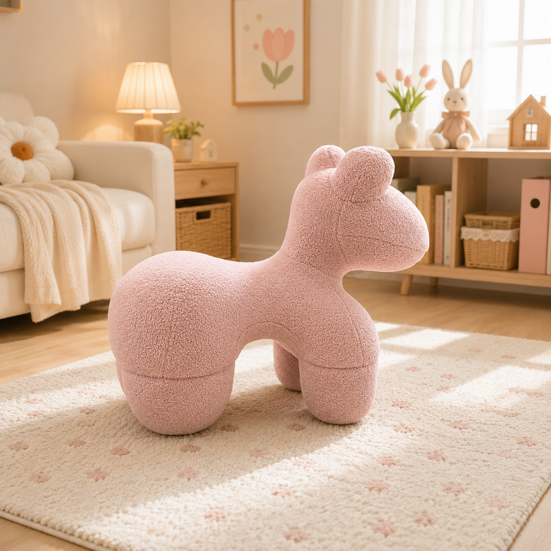 Lamb Stool Chair Pink V498-STOOLPINK