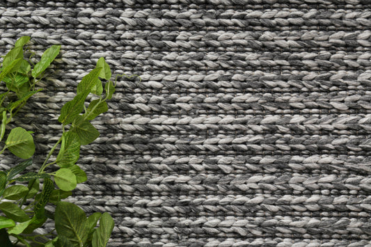 Harlow Cue Charcoal Wool Blend Rug 160x230 V516-HARL160CUECHAR