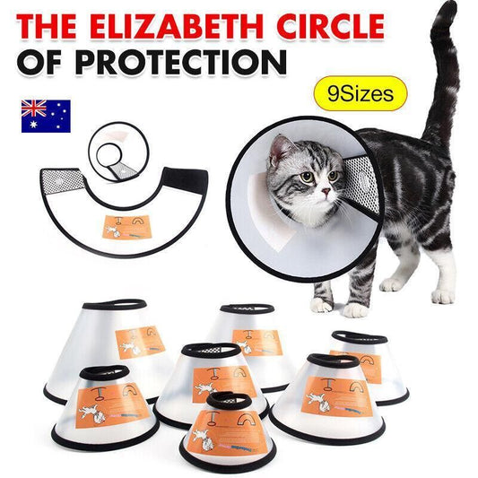 Pet Cat Dog Protective Cone Collar Elizabethan E Collar Wound Healing Recovery - 2 Plus V528-ANTIBITECOLLAR-2-38-44CM-31705