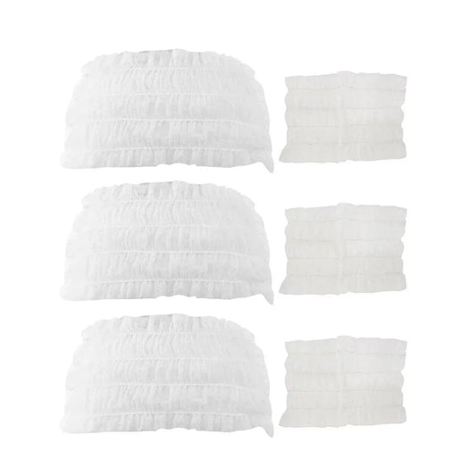 100 Beauty Salon Care Non-woven Hair Band White Edge Band Disposable Hair Net V528-BANDEAU-100PCS-656662