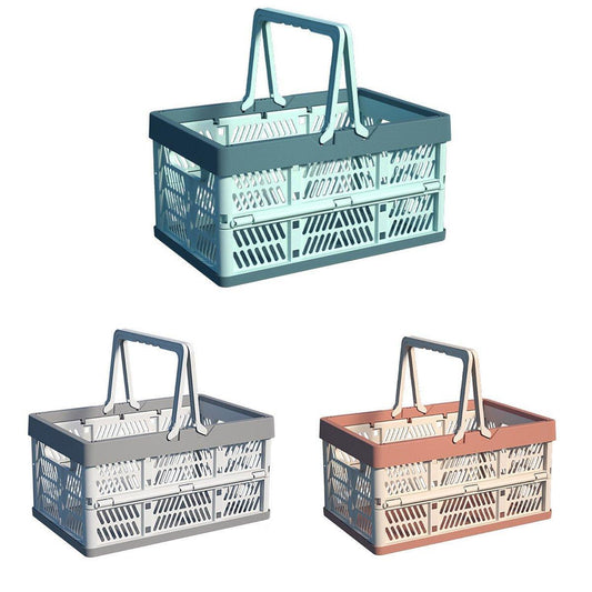 Foldable Portable Picnic Basket Lightweight Storage Basket for Outdoor Use - Blue V528-BASKET-BLUE-196182
