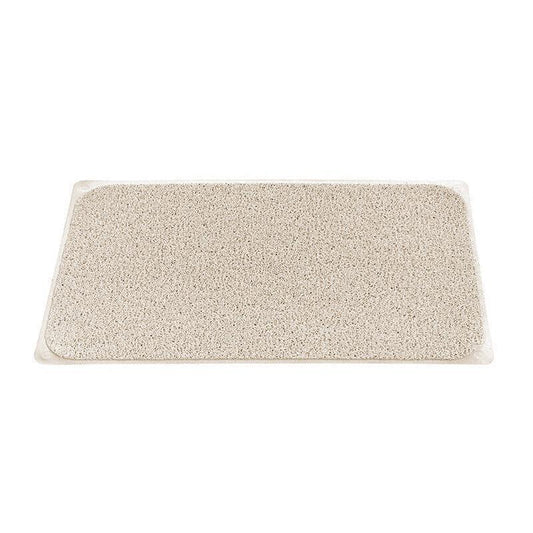 Anti Slip Shower Mat Loofah Surface Bath Rug 70x40cm White PVC Bathroom Carpet V528-BATHMAT-134134