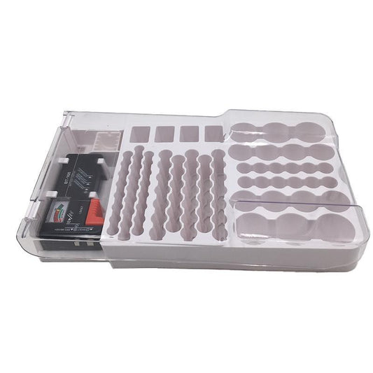 93 Slot Battery Storage Organizer Holder with Tester-Battery Caddy Rack Case Box V528-BATTERYSTORAGE-785058