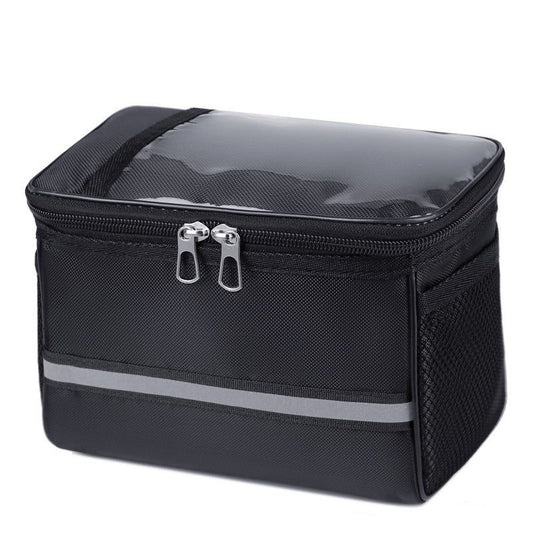 Waterproof Bicycle Handlebar Bag with Touchscreen Phone Pocket and Reflective Strip V528-BIKEBAG-BLACK-12706