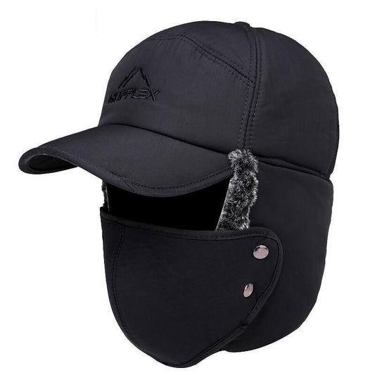 Winter 3 In 1 Thermal Fur Lined Trapper Bomber Hat With Ear Flap Face Mask Cap V528-BOMBERHAT-416987