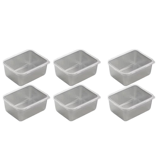 6pcs Stainless Steel Food Storage Box Refrigerator Crisper Rectangle Container V528-BOX-RECTANGLE-6PCS-531841