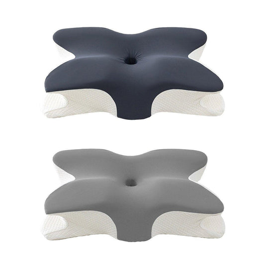 Memory Foam Butterfly Pillow Neck Support Slow Rebound Cervical Pillow - Dark Grey V528-BUTTERFLY-PILLOW-DARK-GREY-148392