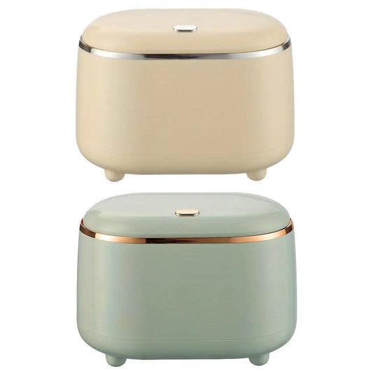 Small Desktop Trash Can Oval Pop Up Lid Rubbish Bin Waste Organizer Container - Green V528-CAN-GREEN-861483