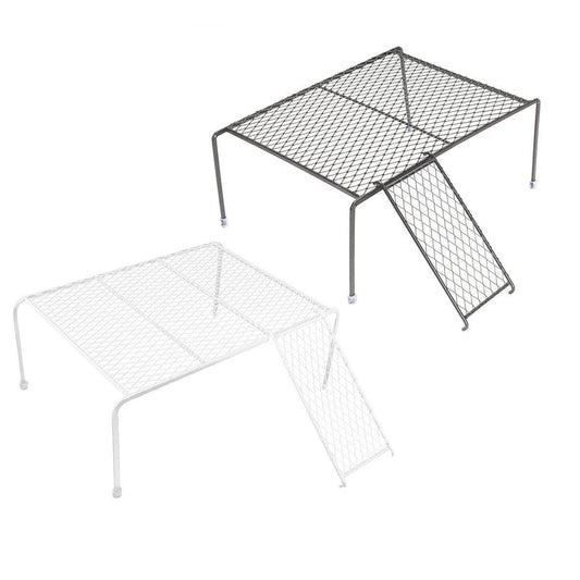 Metal Iron Chicken Feeding Ladder Grid Shelving Landscaping Platform Supplies - White-L V528-CHICKEN-SHELF-WHITE-L-970357