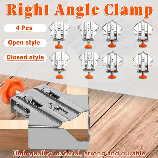 Angle Clamp Set 4pcs 90-Degree Adjustable L Shape Corner Woodworking Position - Closed style V528-CORNER-CLAMP-BKA4-786931