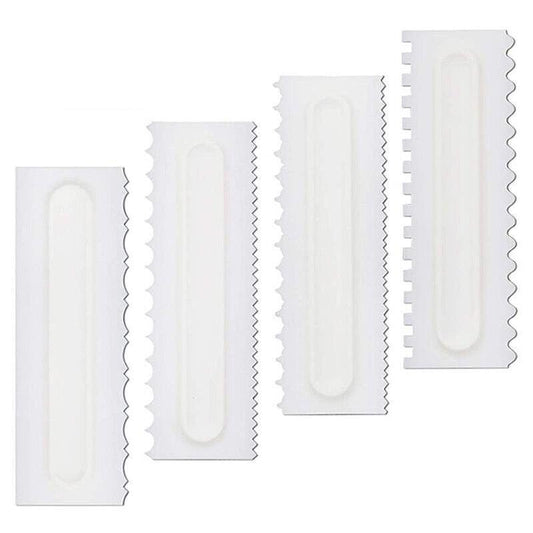 4Pcs Cake Decorating Icing Smoother Edge Frosting Scraper Comb Pastry Spatulas V528-CREAMYCOMB-2829157-456519