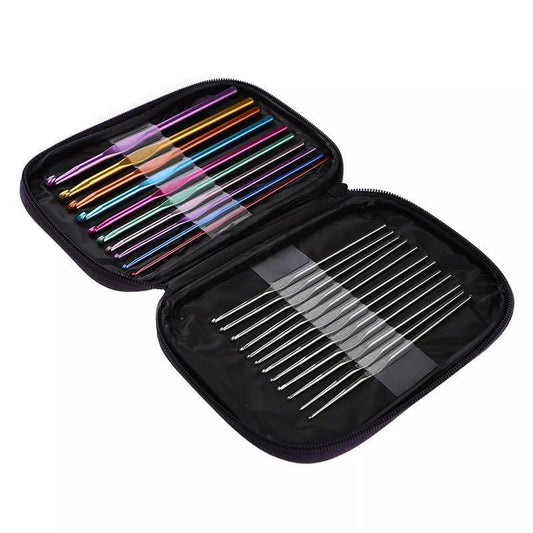 22PCS Crochet Hook Set Aluminium Knitting Needles with Case for DIY Yarn Craft V528-CROCHETHOOK-371952