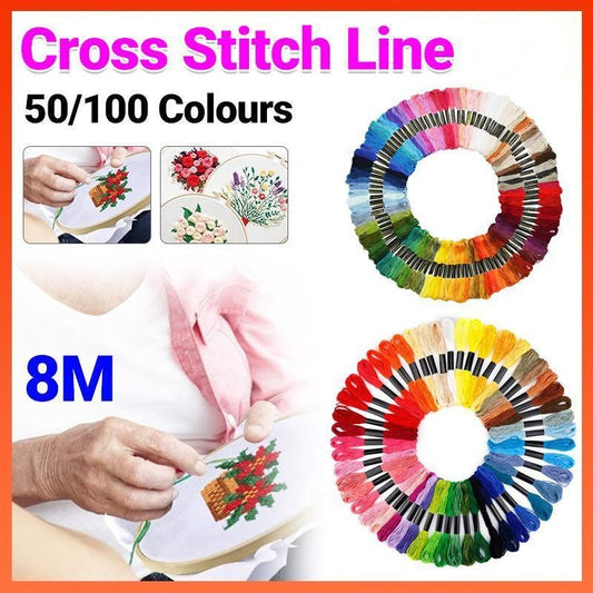 50/100 Colours Colourful Egyptian Cross Stitch Cotton Embroidery Threads - 50PCS (50 Colours) V528-CROSSSTITCH-50COLOURS-404212