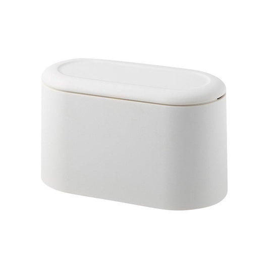 Desktop Wastebasket Organizer Small Trash Bin Compact Wastebasket for Office Use V528-DUSTBIN-WHITE-202100