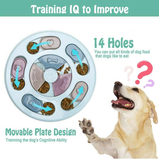 Dog Treat Dispenser Puppy Feeder Puzzle Game Interactive Toy Pet Training Supply - Pink V528-FEEDERPUZZLE-PINK-499847