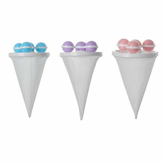 2 Pcs Reusable Hair Lint Catcher Removal Net Bag Wash Machine Float Filter - Pink V528-FILTERCOLLECTOR-PINK-2-361703