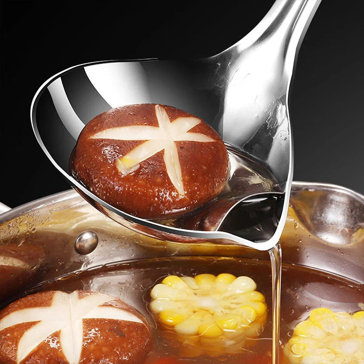 Oil Separator Spoon Kitchen Multifunctional Filter Household Hot Pot Soup Spoon - S V528-GREASE-SPATULA-S-966610