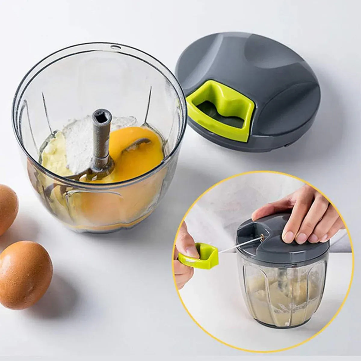 Garlic Press Chopper Slicer Hand Presser Grinder Crusher Home Kitchen Tools Use - 1000ml V528-GREY-BLUE-1000ML-647658