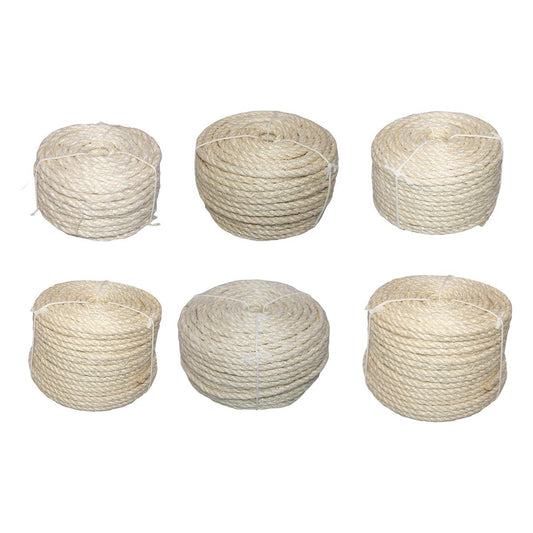 Vintage Burlap Rope Woven DIY Cat Climbing Scratch Rope 6-8mm Home Decoration - 6mm x 15m V528-HEMP-ROPE-WHITE-6-15-746606