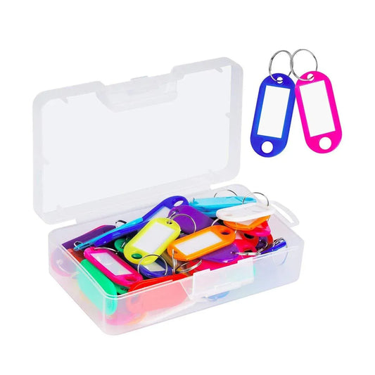 50pcs Colourful Boxed Key Tags Luggage ID Marker Labels Organiser Tag Holder V528-KEY-BANK-50PCS-512237