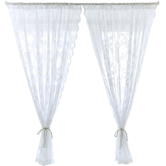 Elegant Lace Curtain Bedroom Window Door Screen Privacy Window Decor - 75*120cm V528-LACE-CURTAINS-75-120-619559