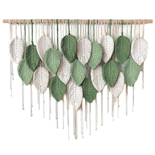 Cotton Rope Woven Leaves Tapestry Wall Hanging for Living Room Bedroom Decor V528-LEAF-TAPESTRY-21-760541