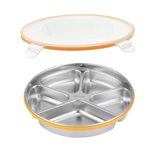 Multi Compartment Lunch Box with Lid Five Compartments Food Storage Fruit Plate V528-LUNCH-BOX-304-1750ML-812059