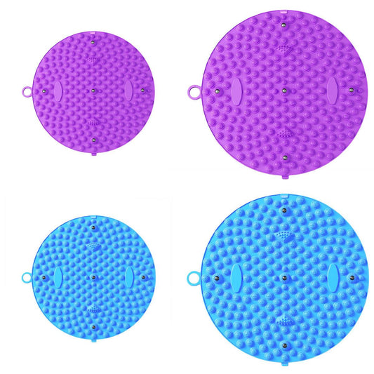 37/55cm Soft Silicone Circular Foot Mat with Textured Surface - Blue-37cm V528-MASSAGE-37CM-BLUE-497457