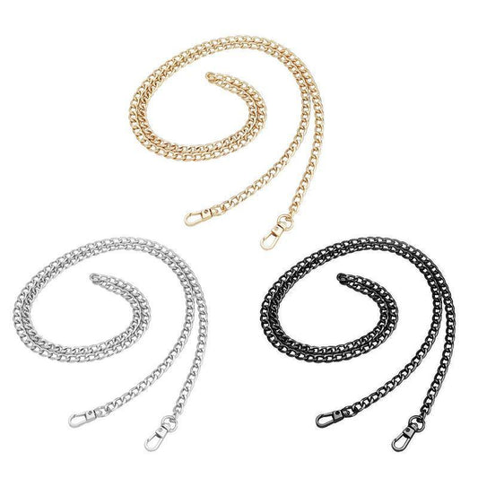 120cm Metal Handbag Shoulder Strap Bag Purse Chain Smooth Replacement Crossbody - Black V528-METALBAGCHAIN-120CM-BLACK-624361