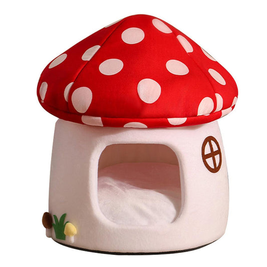 Winter Mushroom Cat House Cozy Sleeping Pet Bed for Cats Indoor Warm Pet House V528-MUSHROOM-NEST-221570