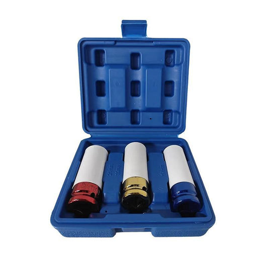 3PCS Deep Impact Nut Socket Set 17mm 19mm 21mm for Alloy Wheels V528-NUTSOCKETSET-3PCS-486620