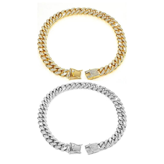 Cuban Chain Metal Dog Collar Pet Training Necklace for Small Medium Large Dogs - Gold-50cm V528-PET-CUBAN-COLLAR-GOLD-50CM-532477