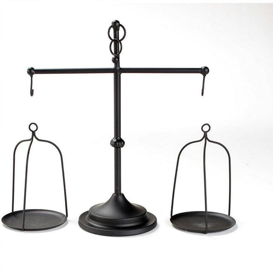 Black iron balance Scale candlestick decorative candle wedding Home Decor Gifts V528-SCALES-CANDLESTICKS-BLACK-228730
