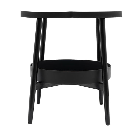 Trendy Black Round Coffee Side Table Modern Minimalist End Table for Living Room V528-SIDE-TABLE-BLACK-247589
