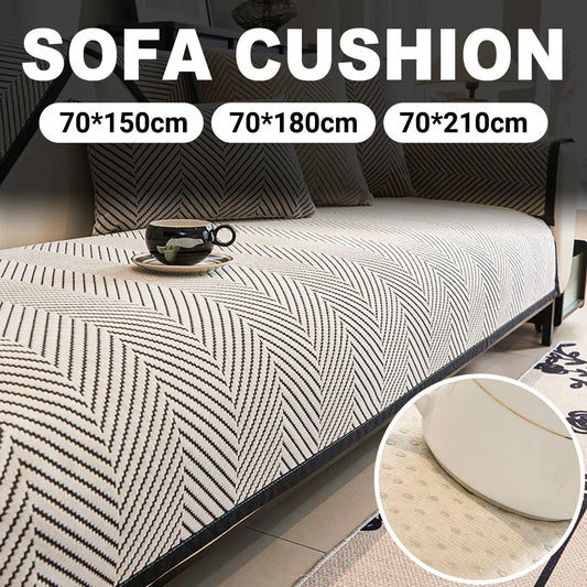 Sofa Cushion Cover Modern Non Slip Couch Protector Furniture Seat Slipcover Pad - 70x150cm V528-SOFA-COVER-BLACK-150-114566
