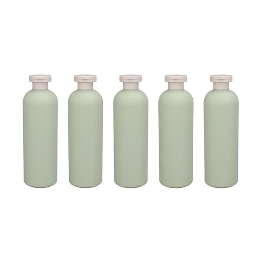 5PCS Green Squeeze Bottles Refillable Plastic Liquid Soap Lotion Travel Use V528-SUB-BOTTLE-4PCS-400ML-584361