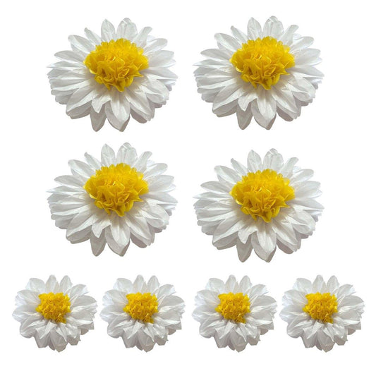 8PCS Sunflower Daisy Paper Flowers 20cm/30cm Wall Hanging Party Room Decoration V528-SUNFLOWER-WHITE-8PCS-575362