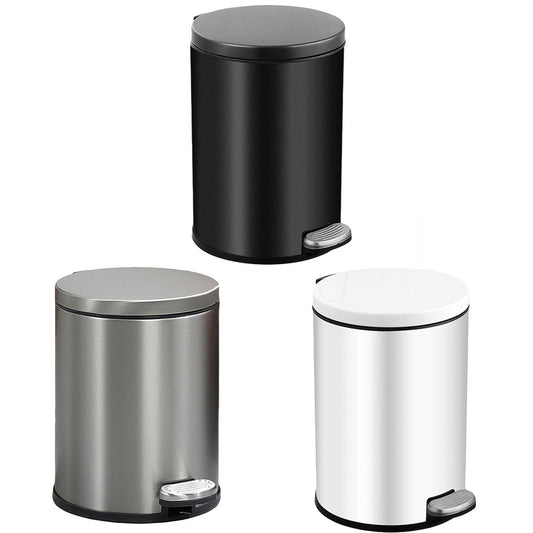 Trash Can Double Layer Foot Pedal Design with Lid Household Bin Kitchen Bathroom - Black V528-TRASH-CAN-BLACK-6L-278901