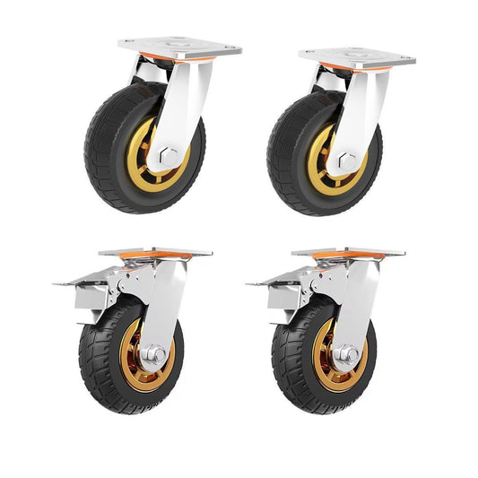 4pcs 6inch Heavy Duty Swivel Caster Wheels 150mm 1000kg Load 2 with Brakes V528-UNIVERSAL-WHEEL-4PCS-901459