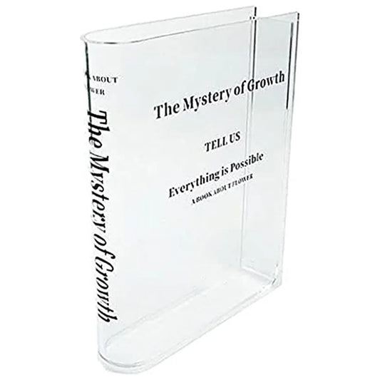 Transparent Book Vase Flower Holder Acrylic Decorative Table Display Stand V528-VASE-15-4-18CM-192730