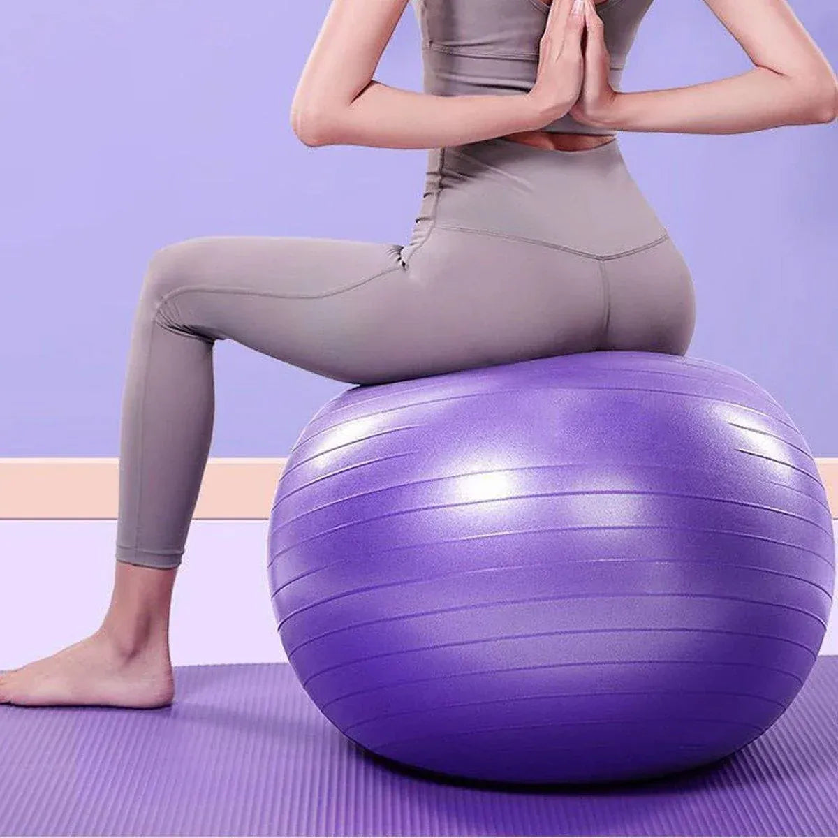 Explosion-Proof Thickened Inflatable Yoga Ball Massage Fitness Stability Ball - Purple - 75cm V528-YOGA-BALL-PURPLE-75-507389