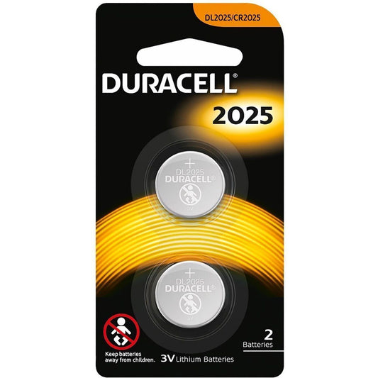 2x Duracell CR2025 Batteries Lithium 3V Battery Security 2025 V563-041333686486-1PK