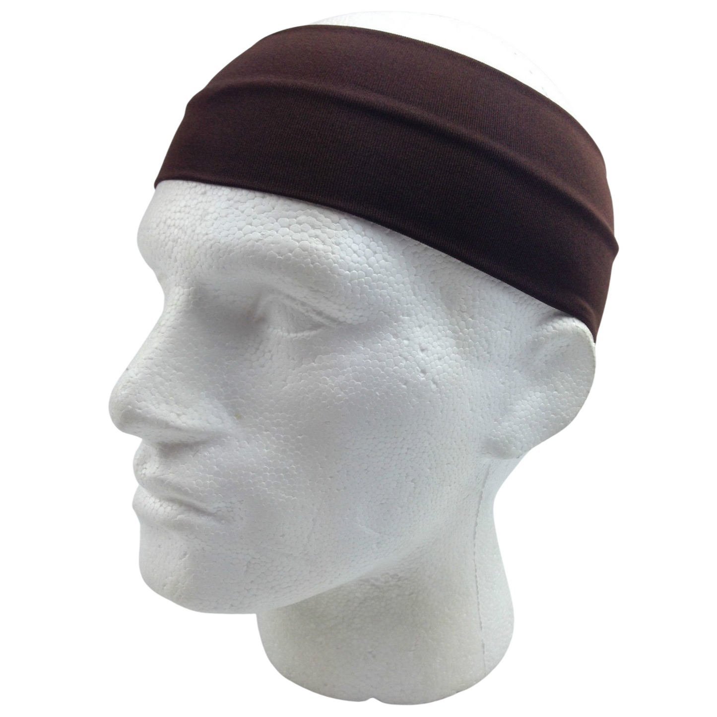 PLAIN HEADBAND Elastic Stretch Sports Yoga Hair Band Unisex 8cm Wide - Brown V563-14895-BRWN