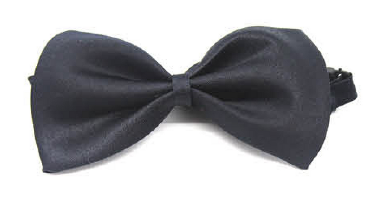 Mens BOW TIE Wedding Tuxedo Pre-tied Formal Bestman Necktie Classic Plain Party - Black V563-19410-BLK