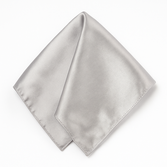 Mens POCKET SQUARE Party Silk Suit Handkerchief Kerchief Hanky Wedding - Silver V563-19462-07